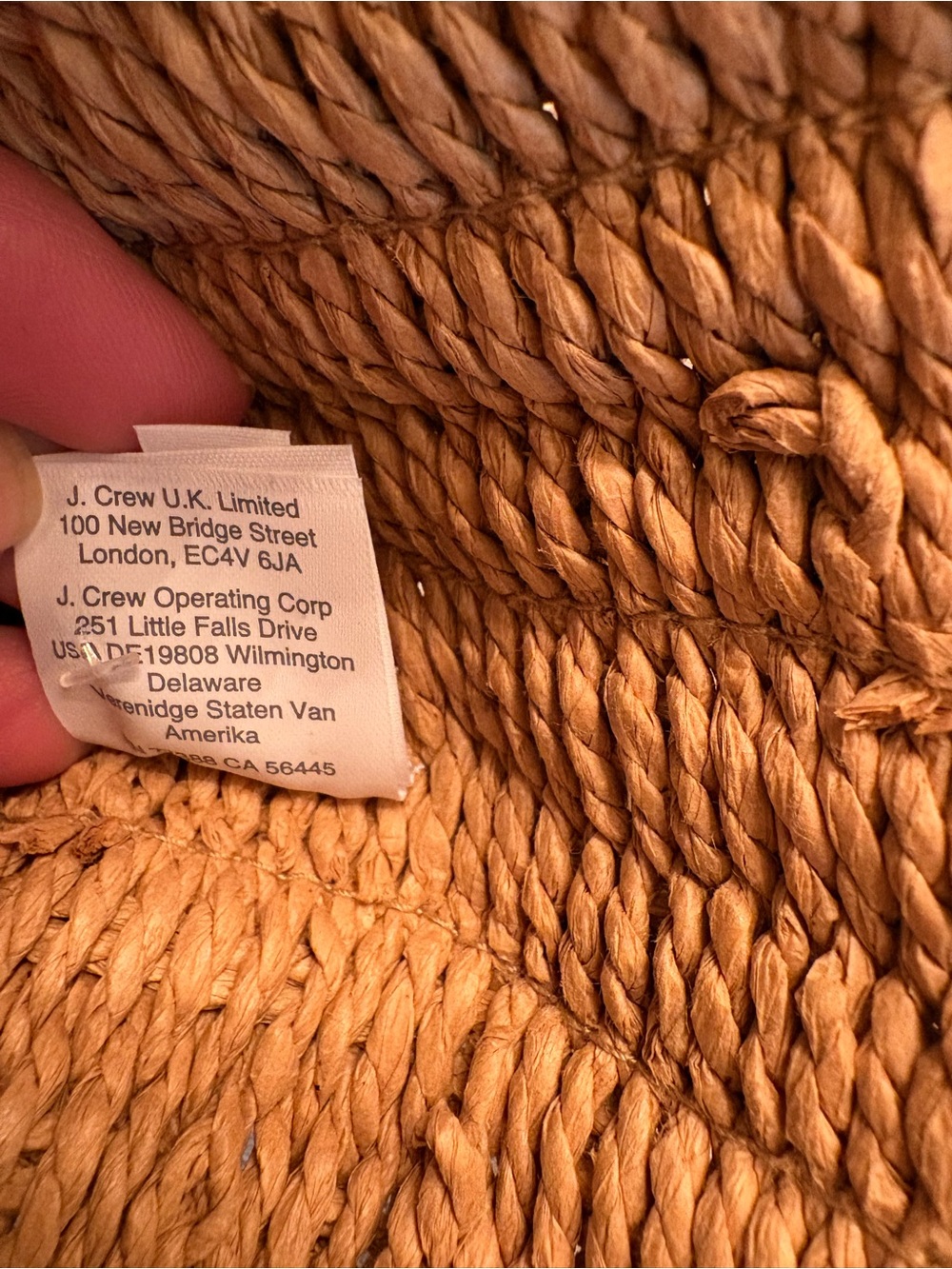 J. Crew Straw Market Tote with Brown Leather Handles NWOT - Picture 10 of 11